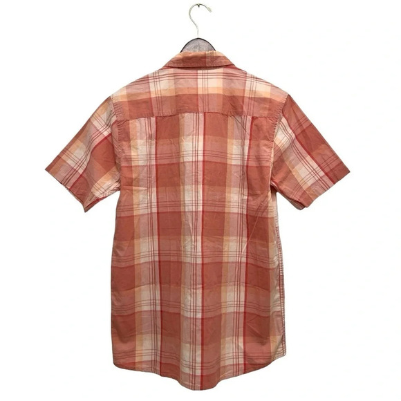 Disney Parks Plaid Button-Down Collared Mickey Mouse Shirt Men’s Size S Orange - Picture 3 of 6